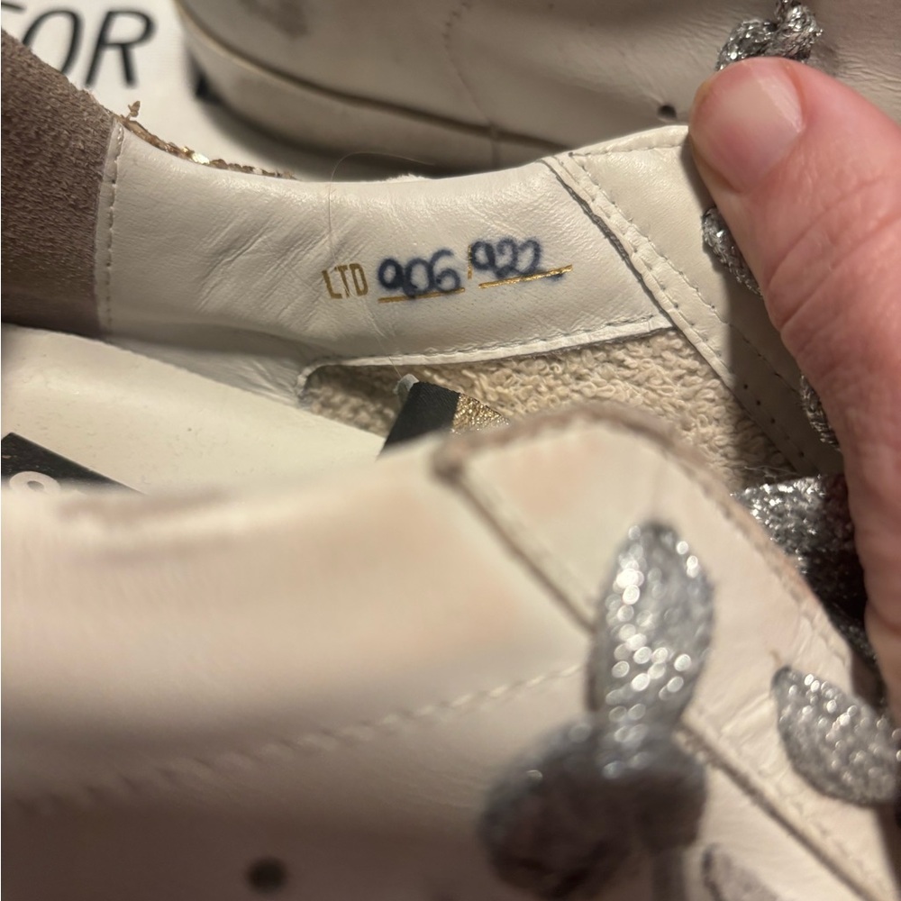 Golden Goose private edition White and Silver Sneakers women size 7 - Picture 5 of 11